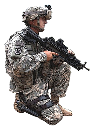 kneeling soldier with weapon